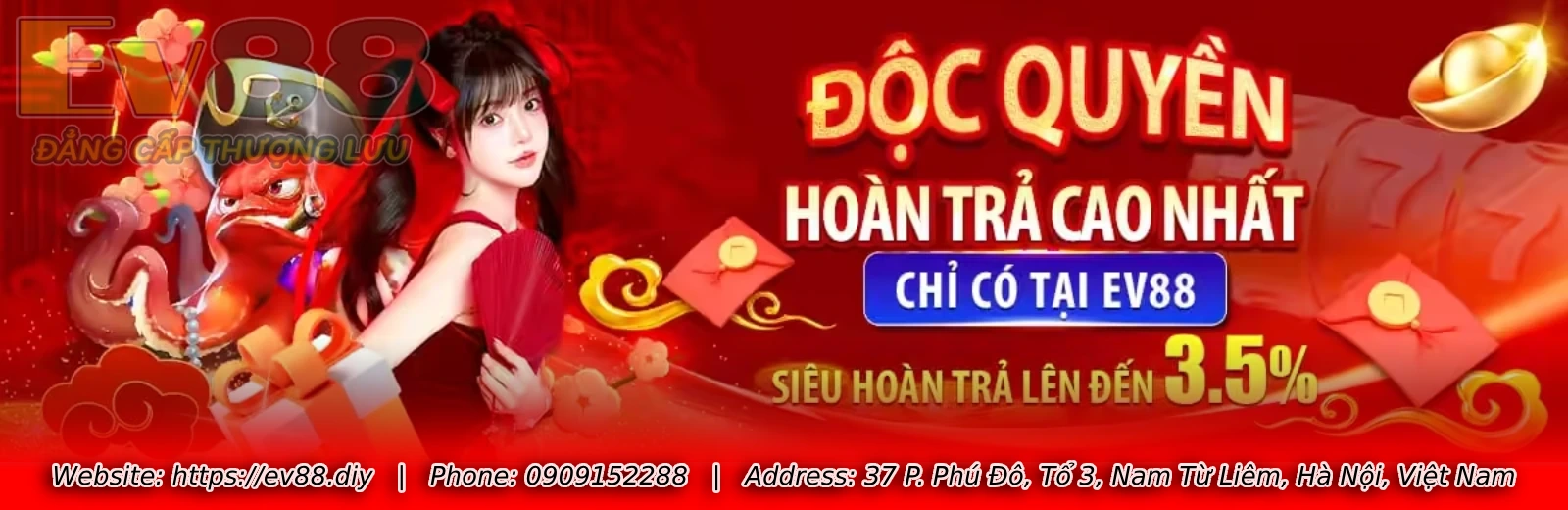 Siêu hoàn trả lên đến 3.5% tại EV88